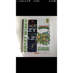 Crazy Boxers Teenage Mutant Ninja Turtles Men's Boxer Briefs 3 Pack Size Large